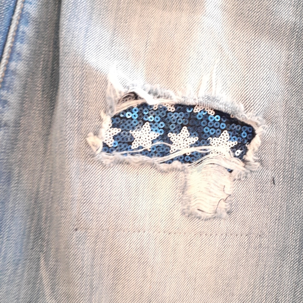 Cache Distressed Jeans Sequins Details - image 7